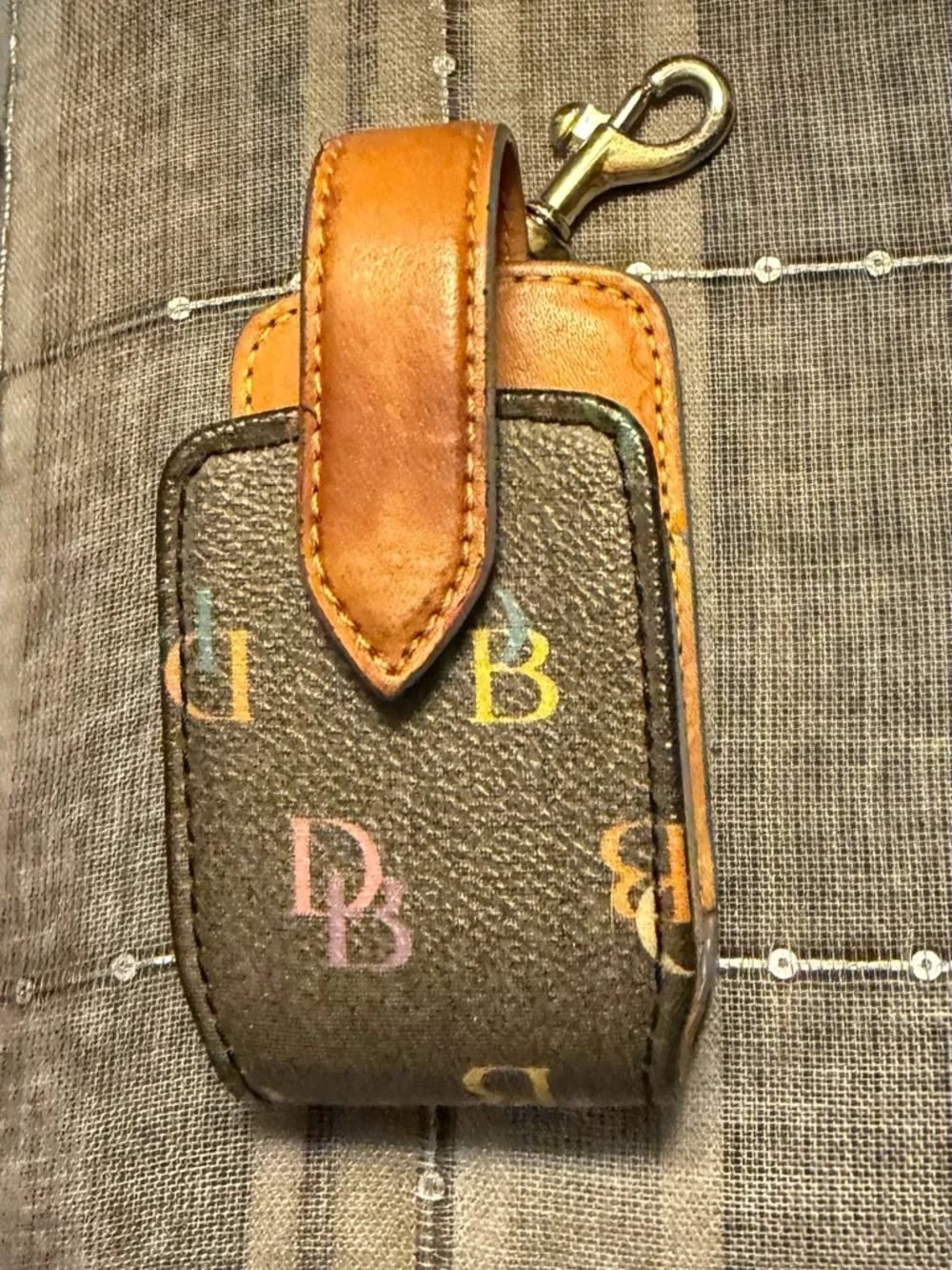 Dooney & Bourke Black Multicolor DB Cellphone Case Hand sanitizer/Lotion Holder